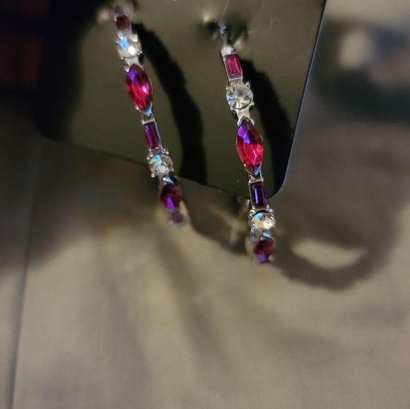Pink hoop earrings